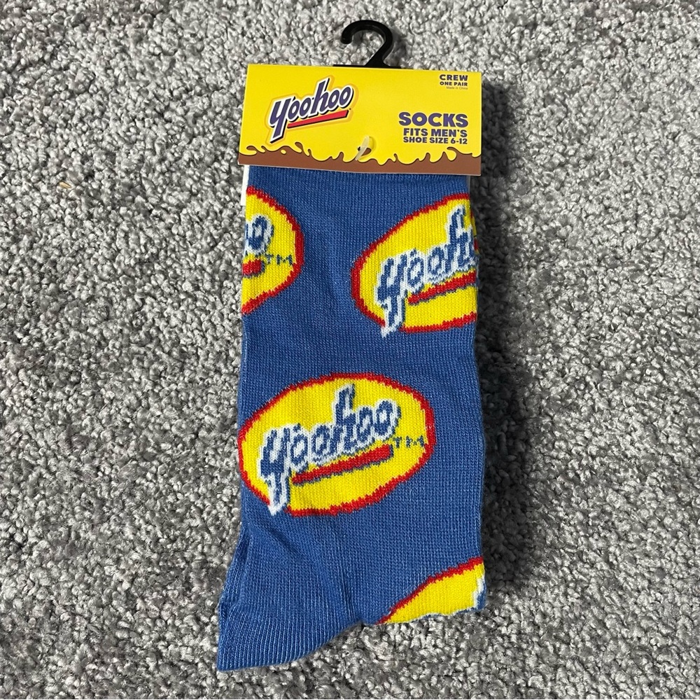 Yahoo Logo Socks Men's Shoe Size 6-12 New By Odd Sox